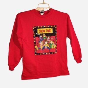 Vintage 90s Zoodles Red Sweatshirt "Show Time" Girls Size 14
